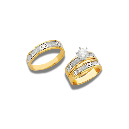 Vela – 14k Gold Engagement Trio