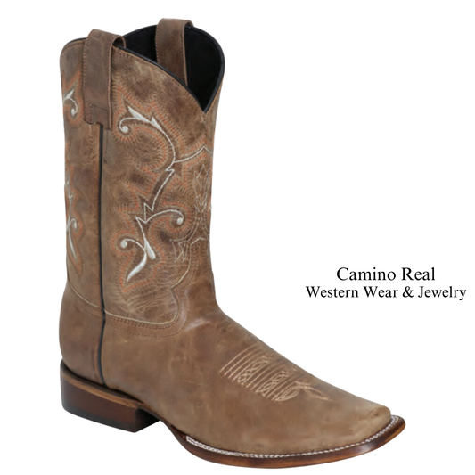 Men's Cowhide Leather Rodeo Square Toe Boots