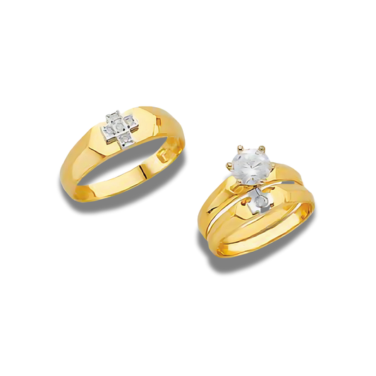 Espiral – 14k Gold Engagement Trio