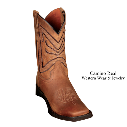 Men's Cowhide Leather Rodeo Square Toe Boots
