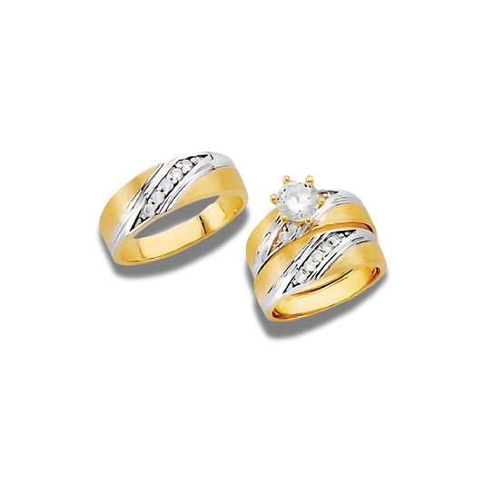 Raudal – 14k Gold Engagement Trio