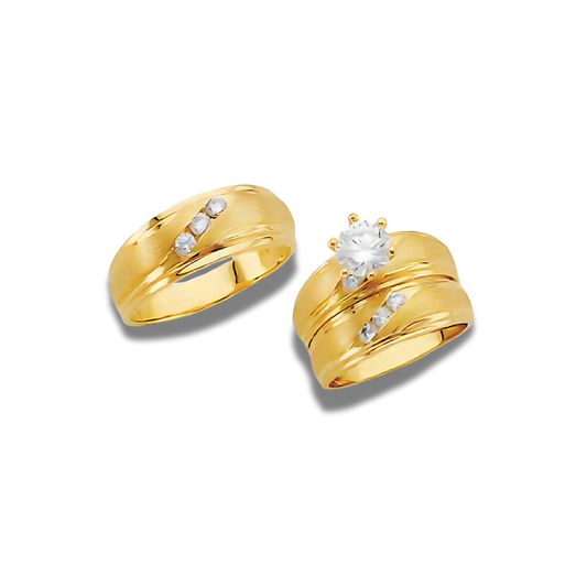 Linde – 14k Gold Engagement Trio