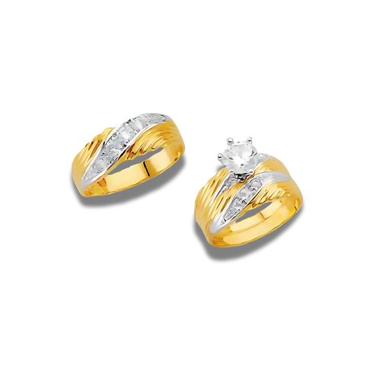 Umbral – 14k Gold Engagement Trio
