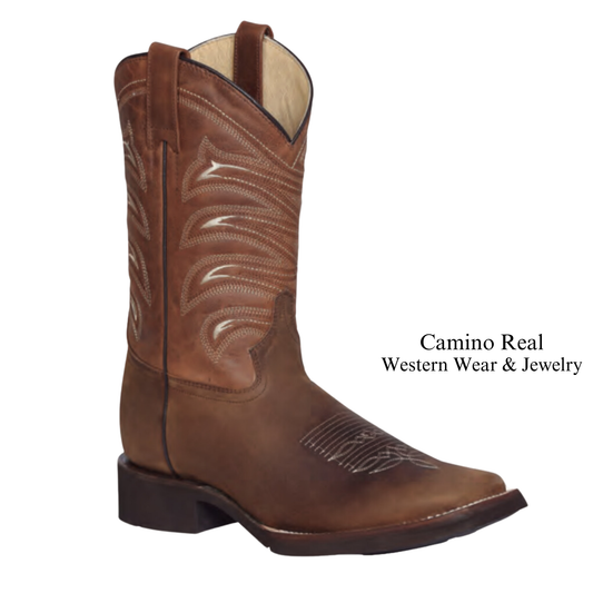 Men's Cowhide Leather Rodeo Square Toe Boots