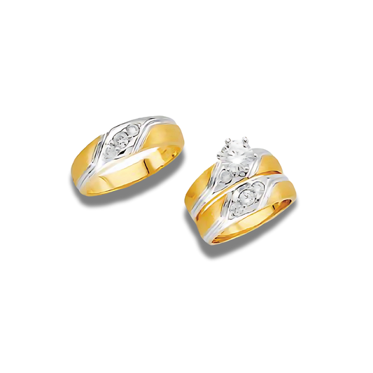 Eclipse – 14k Gold Engagement Trio
