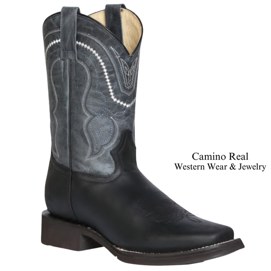 Men's Cowhide Leather Rodeo Square Toe Boots