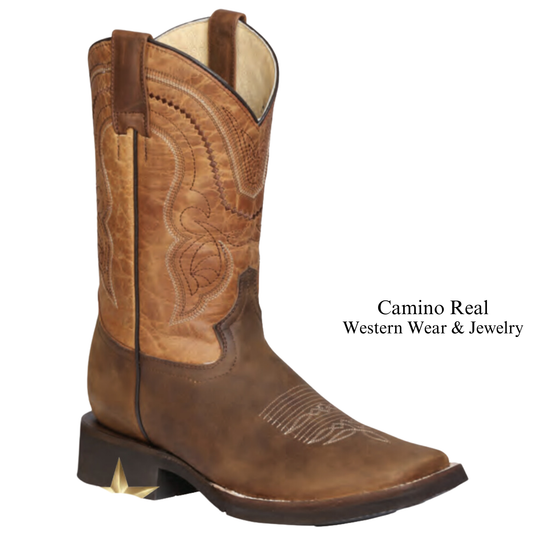 Men's Cowhide Leather Rodeo Square Toe Boots