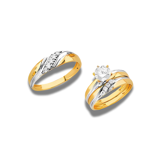 Esencia – 14k Gold Engagement Trio