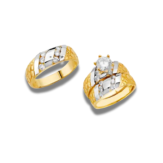Relámpago – 14k Gold Engagement Trio