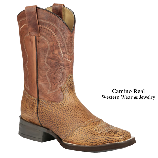 Men's Cowhide Leather Rodeo Square Toe Boots