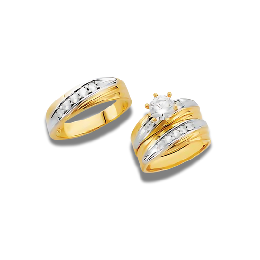Nacarina – 14k Gold Engagement Trio