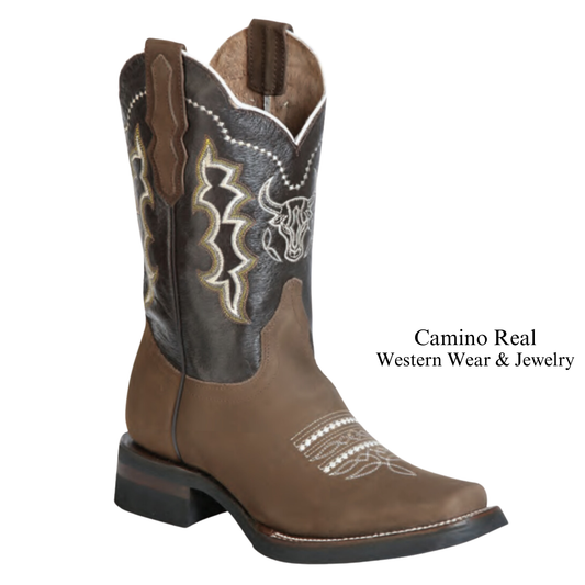 Men's Cowhide Leather Rodeo Square Toe Boots