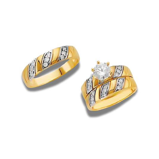 Nácar – 14k Gold Engagement Trio