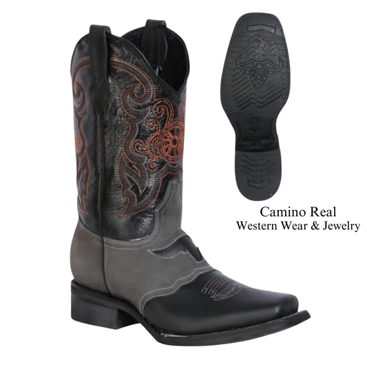 Men's Cowhide Leather Rodeo Square Toe Boots