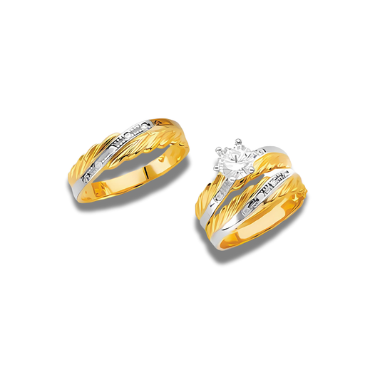 Estancia – 14k Gold Engagement Trio
