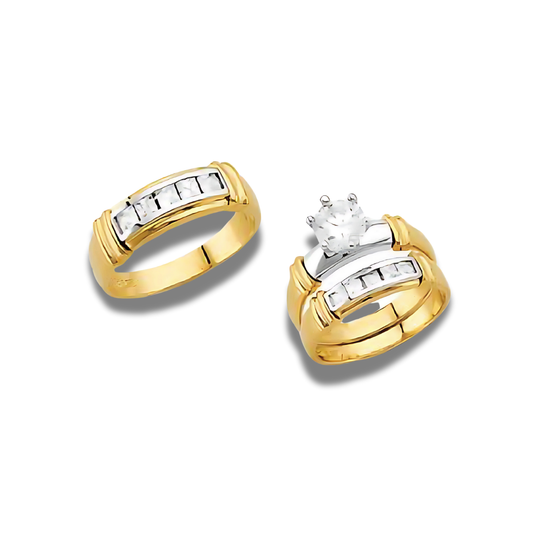 Pétalo – 14k Gold Engagement Trio