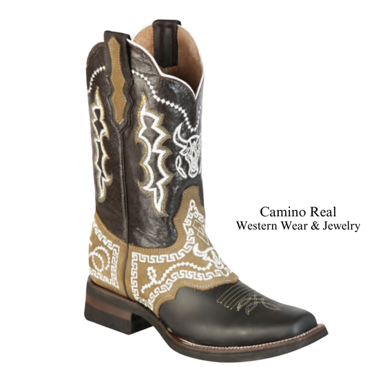 Men's Cowhide Leather Rodeo Square Toe Boots