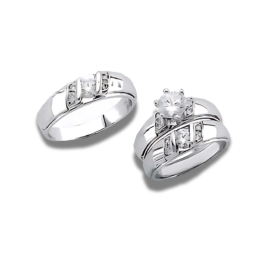 Morning Gold – 14k Gold Engagement Trio