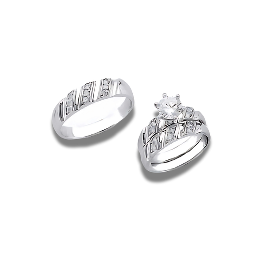 Soft Alloy – 14k Gold Engagement Trio