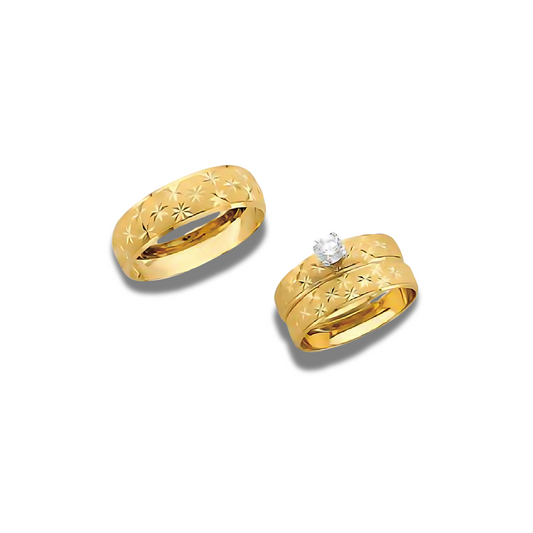 Magnolia – 14k Gold Engagement Trio