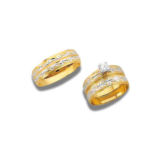 Tomillo – 14k Gold Engagement Trio
