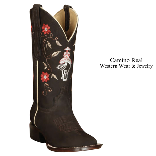 Women's Cowhide Leather Rodeo Square Toe Boots