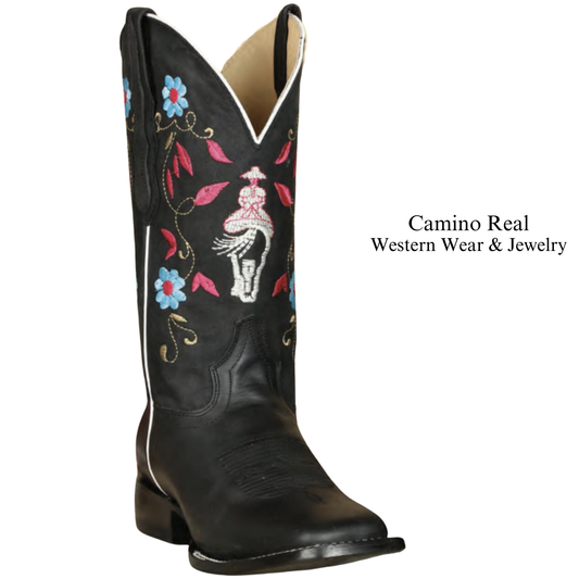 Women's Cowhide Leather Rodeo Square Toe Boots