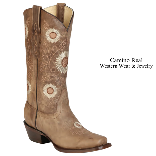 Women's Cowhide Leather Rodeo Square Toe Boots