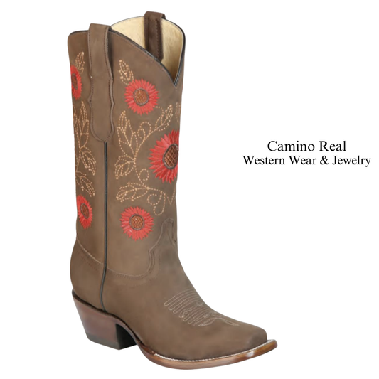 Women's Cowhide Leather Rodeo Square Toe Boots