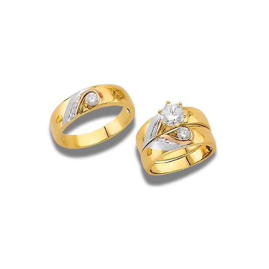 Eucalipto – 14k Gold Engagement Trio