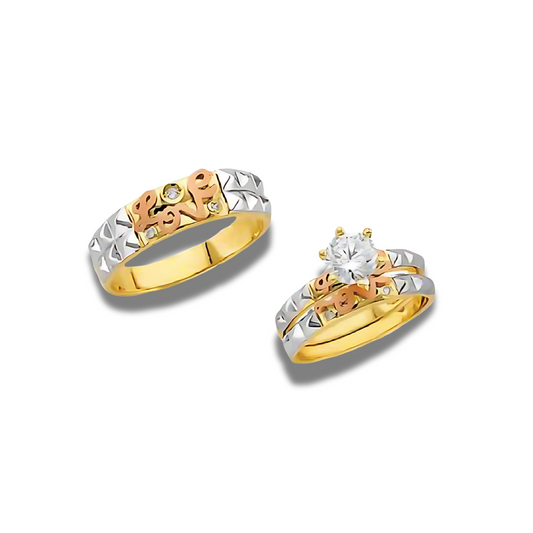 Ciprés – 14k Gold Engagement Trio