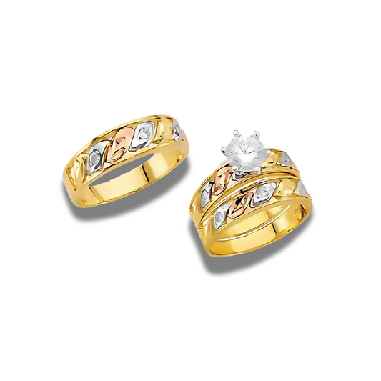 Acacia – 14k Gold Engagement Trio