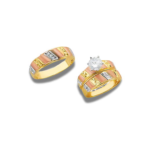 Ruda – 14k Gold Engagement Trio