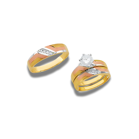 Centella – 14k Gold Engagement Trio