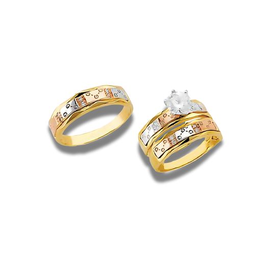 Prisma – 14k Gold Engagement Trio