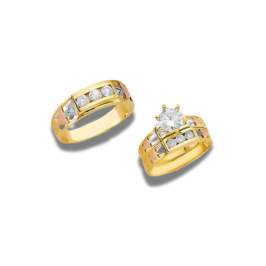 Horizonte – 14k Gold Engagement Trio