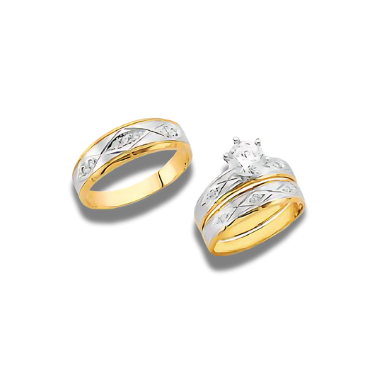 Claridad – 14k Gold Engagement Trio