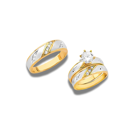 Bravura – 14k Gold Engagement Trio