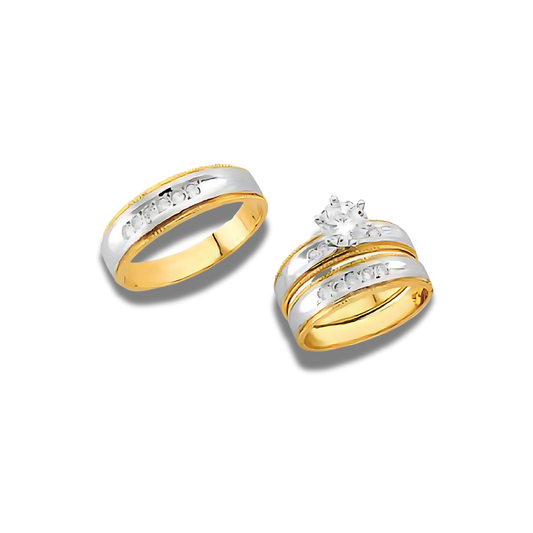 Alba – 14k Gold Engagement Trio