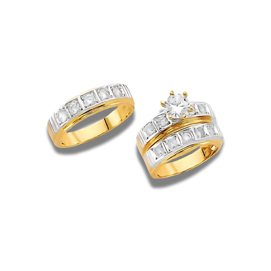 Niebla – 14k Gold Engagement Trio