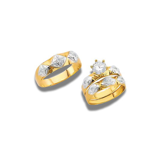 Vértice – 14k Gold Engagement Trio