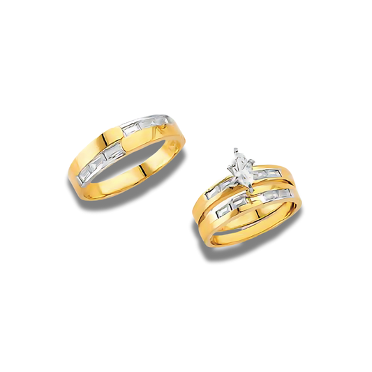 Cumbre – 14k Gold Engagement Trio