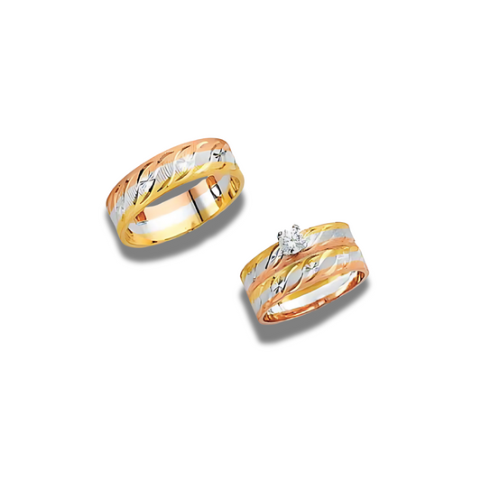 Jazmíne – 14k Gold Engagement Trio