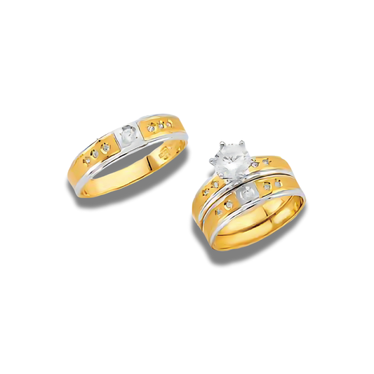 Clarín – 14k Gold Engagement Trio