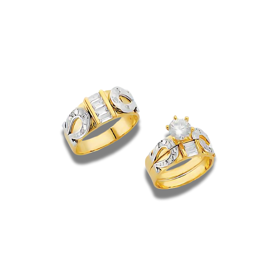 Verso – 14k Gold Engagement Trio