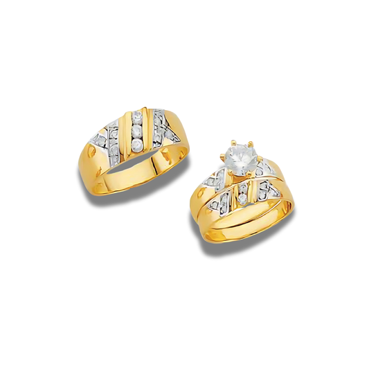 Senda – 14k Gold Engagement Trio