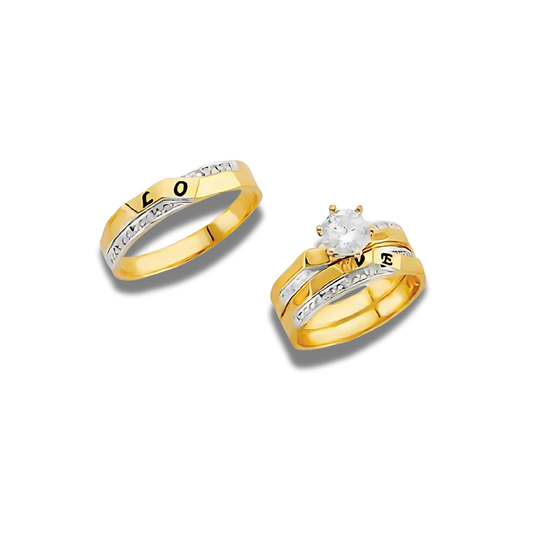 Lumbre – 14k Gold Engagement Trio