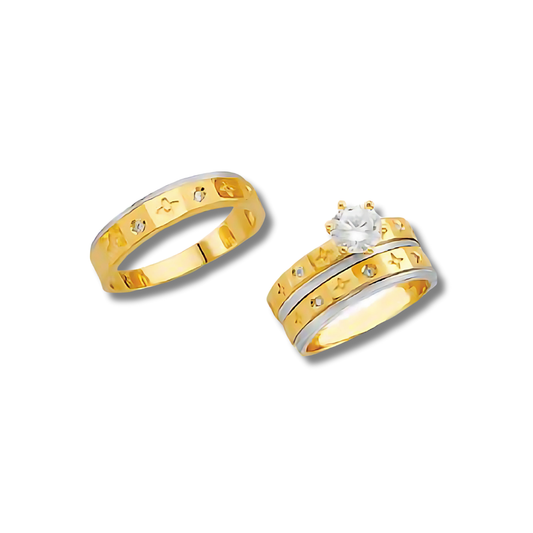 Ronda – 14k Gold Engagement Trio