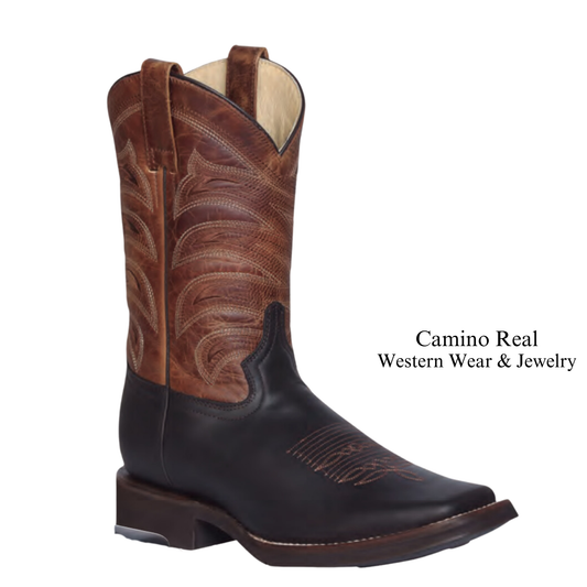 Men's Cowhide Leather Rodeo Square Toe Boots