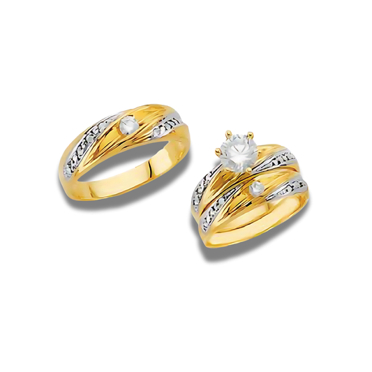 Rocalla – 14k Gold Engagement Trio